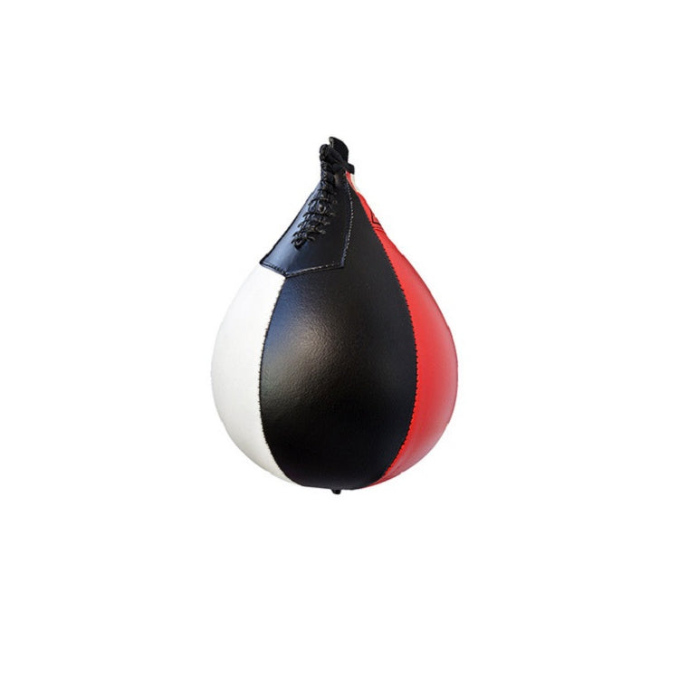 Suspended Pear-Shaped Boxing Speed Ball, Black Red White, Red