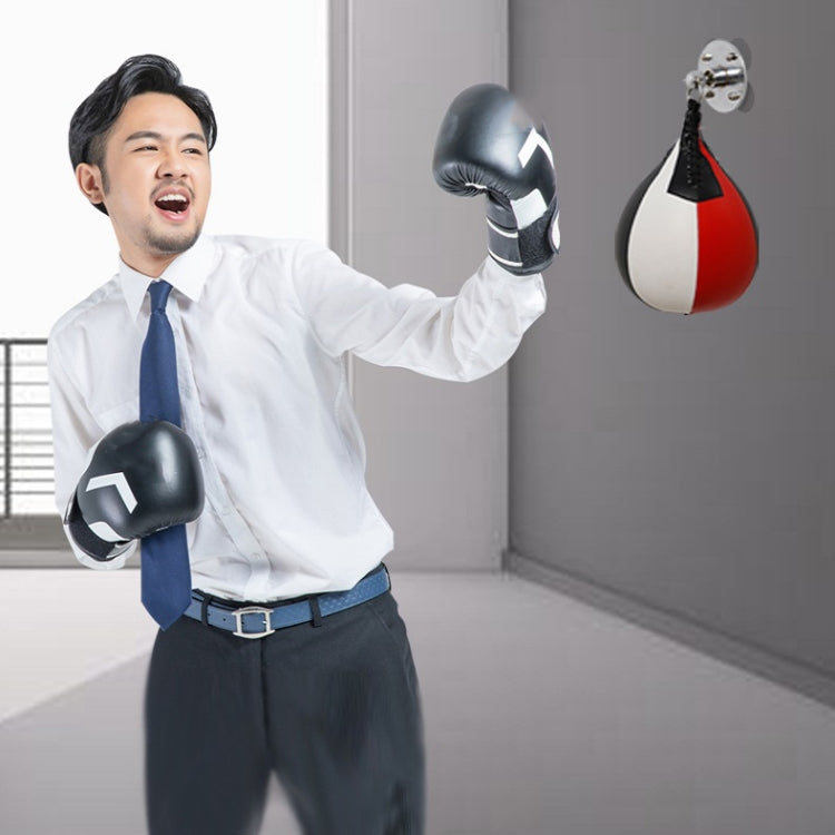 Suspended Pear-Shaped Boxing Speed Ball, Black Red White, Red