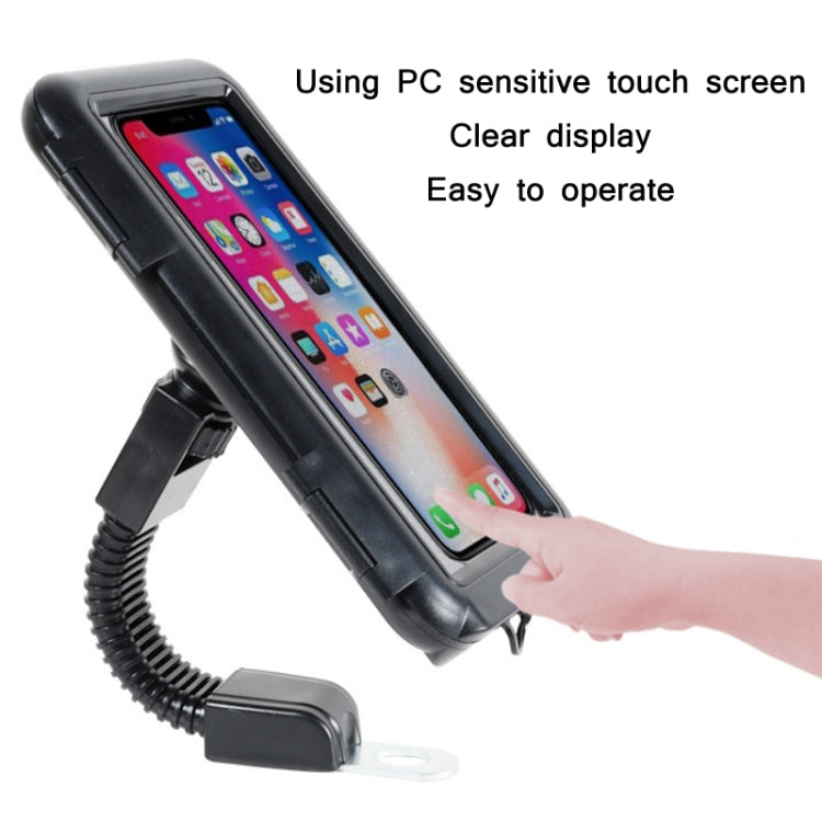 Motorcycle Bicycle Waterproof Mobile Phone Holder, Style:, Flat Button (6.5 inch), Rearview Mirror (6.5 inch), Handlebar (7 inch), Rearview Mirror (7 inch)