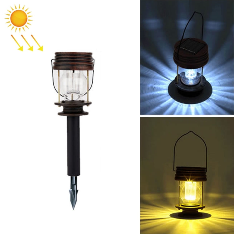HSR002 Outdoor Retro Solar Lantern Camping Light, Spec:, Insert Type-Warm Light, Railing Type-Warm Light