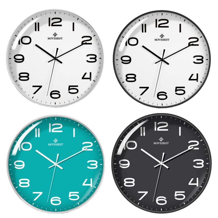 MOVEBEST 12 Inch Living Room Wall Clock Simple Home Plastic Watch, Style:, G2001 Green Surface White Frame, G2001 Black Surface Black Frame, G2001 White Surface White Frame, G2001 White Surface Black Frame, G2001-L White Surface White Frame            ...