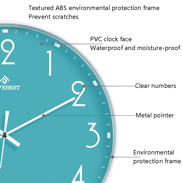 MOVEBEST 12 Inch Living Room Wall Clock Simple Home Plastic Watch, Style:, G2001 Green Surface White Frame, G2001 Black Surface Black Frame, G2001 White Surface White Frame, G2001 White Surface Black Frame, G2001-L White Surface White Frame            ...