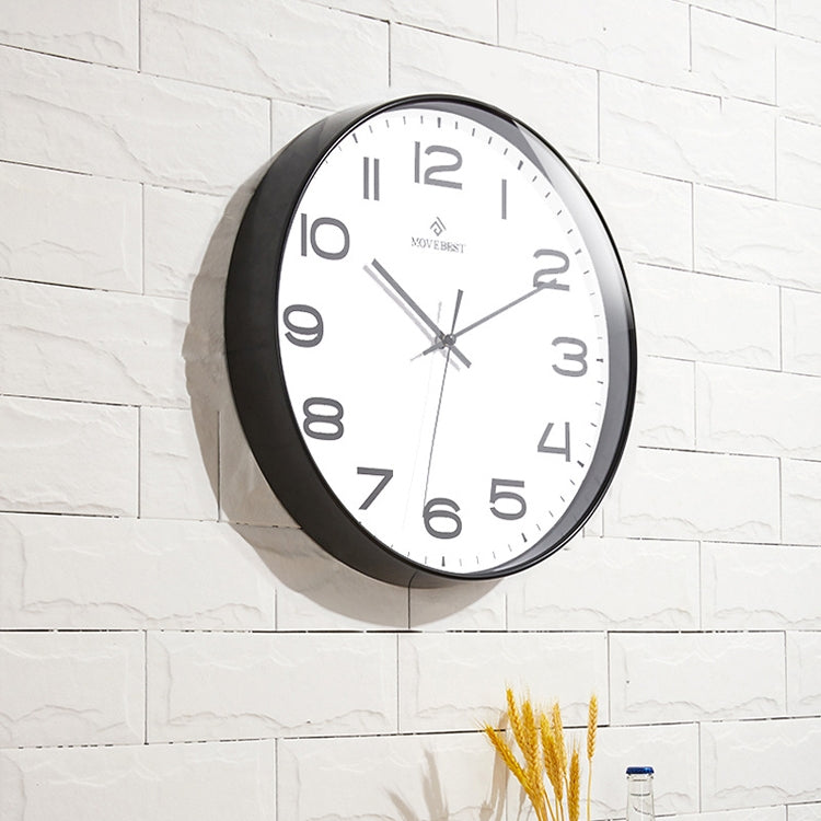 MOVEBEST 12 Inch Living Room Wall Clock Simple Home Plastic Watch, Style:, G2001 Green Surface White Frame, G2001 Black Surface Black Frame, G2001 White Surface White Frame, G2001 White Surface Black Frame, G2001-L White Surface White Frame            ...