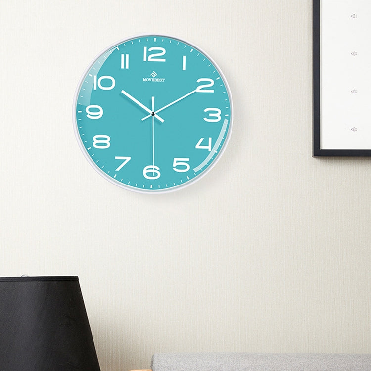MOVEBEST 12 Inch Living Room Wall Clock Simple Home Plastic Watch, Style:, G2001 Green Surface White Frame, G2001 Black Surface Black Frame, G2001 White Surface White Frame, G2001 White Surface Black Frame, G2001-L White Surface White Frame            ...