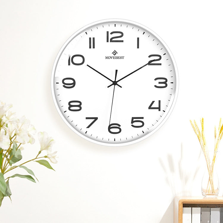 MOVEBEST 12 Inch Living Room Wall Clock Simple Home Plastic Watch, Style:, G2001 Green Surface White Frame, G2001 Black Surface Black Frame, G2001 White Surface White Frame, G2001 White Surface Black Frame, G2001-L White Surface White Frame            ...