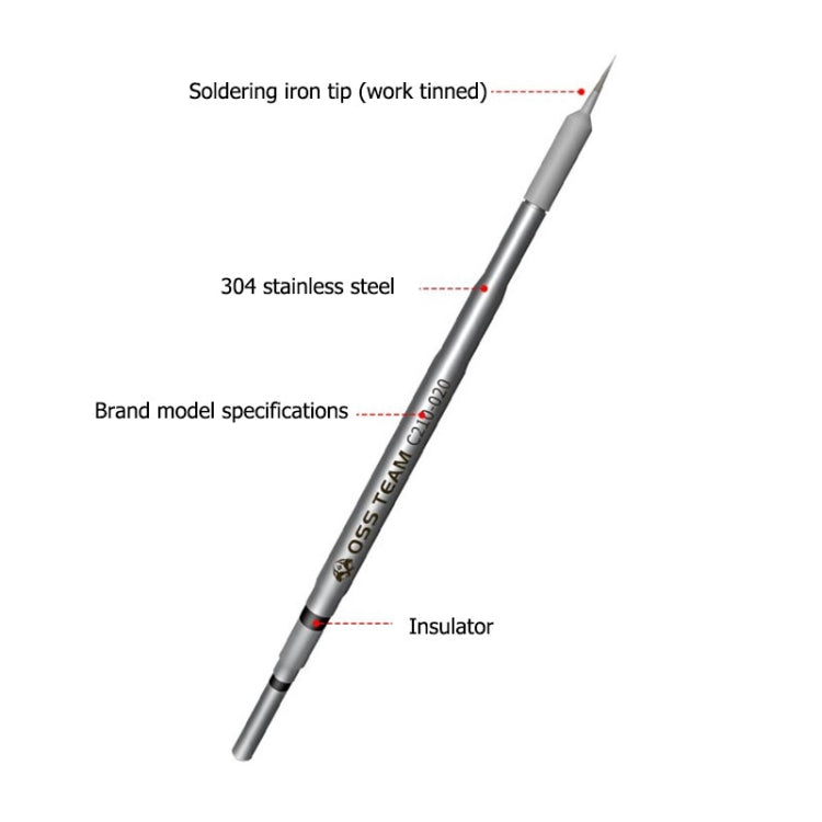 OSS Team C210 Series Soldering Iron Tip Welding Head For JBC T210 / C CD-2SD / 2SHE, Straight  Head, Angle  Head, Knife Head