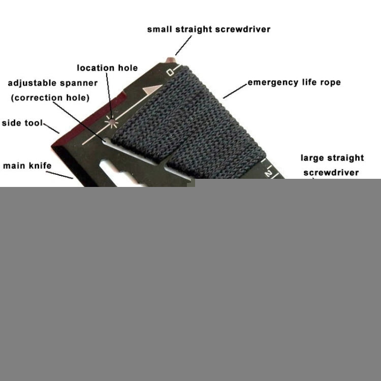 14 In 1 Stainless Steel Multi-Function Outdoor Survival Tool Card With Rope