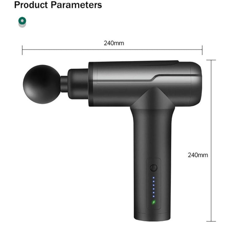 BG-128 6-speed Mini Convenient Massage Gun With 6 Massage Heads,CN Plug, Red, Green, Gray, Back