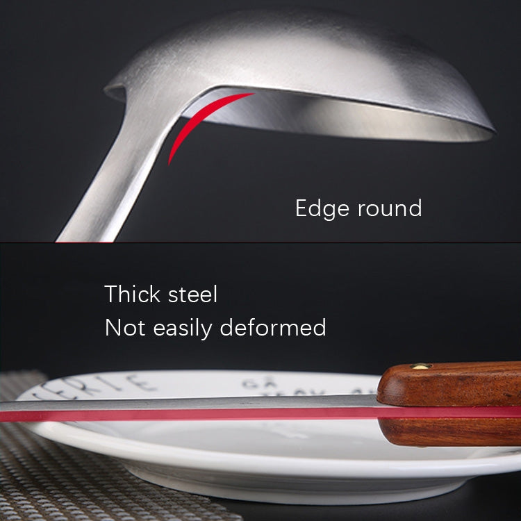 304 Stainless Steel Wooden Handle Kitchenware Home Kitchen Equipment, Style:, Fried Spatula, Soup Spoon, Slotted Shovel, Slotted Spoon