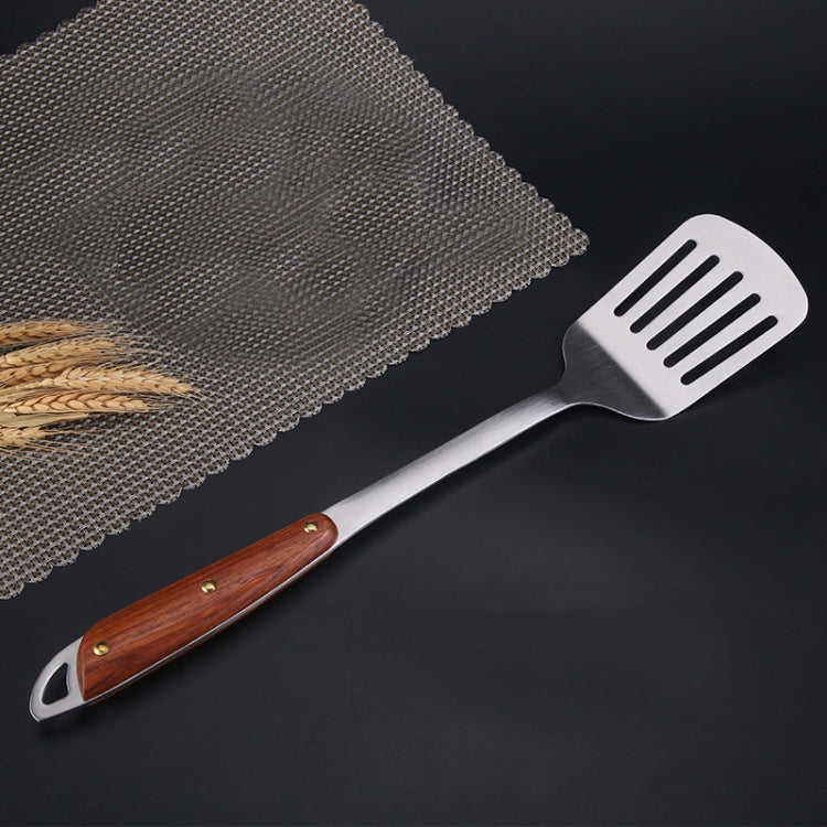 304 Stainless Steel Wooden Handle Kitchenware Home Kitchen Equipment, Style:, Fried Spatula, Soup Spoon, Slotted Shovel, Slotted Spoon