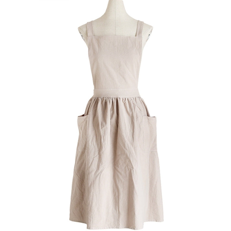 Cotton And Linen Parent-Child Painting Apron Baking Coffee Work Clothes,Size:, Childrens (Gray), Childrens (Oats), Childrens (Pink), Adults (Gray), Adults (oat), Adult ( Pink)
