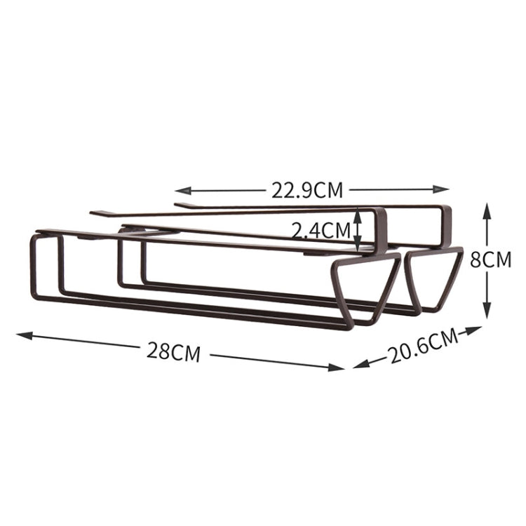 Free Punch Cabinet Wrought Iron Wine Glass Holder Upside Down Rack,Style:, Double Row