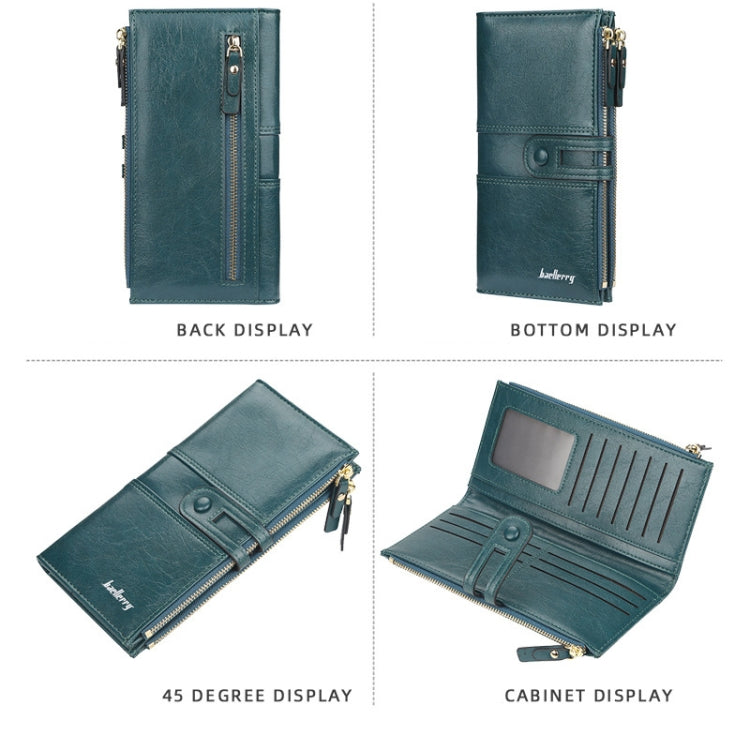 Baellerry  Ladies Long Large Capacity Buckle Zip Clutch Multi-Card Wallet, Baellerry Red, Baellerry Black, Baellerry Brown, Baellerry Dark Green, Baellerry let(Pink, Baellerry Sky Blue