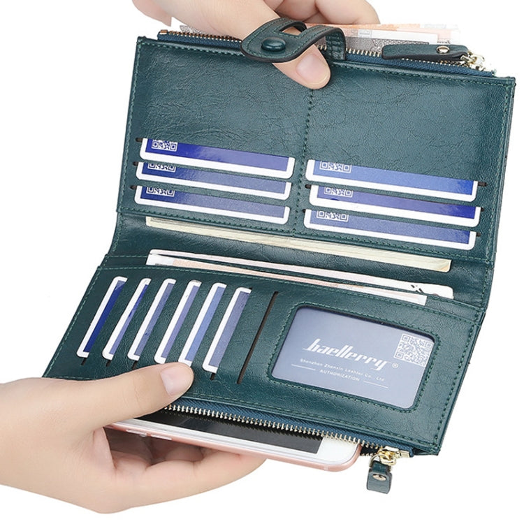 Baellerry  Ladies Long Large Capacity Buckle Zip Clutch Multi-Card Wallet, Baellerry Red, Baellerry Black, Baellerry Brown, Baellerry Dark Green, Baellerry let(Pink, Baellerry Sky Blue