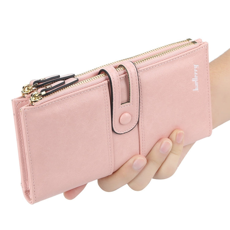 Baellerry  Ladies Long Large Capacity Buckle Zip Clutch Multi-Card Wallet, Baellerry Red, Baellerry Black, Baellerry Brown, Baellerry Dark Green, Baellerry let(Pink, Baellerry Sky Blue