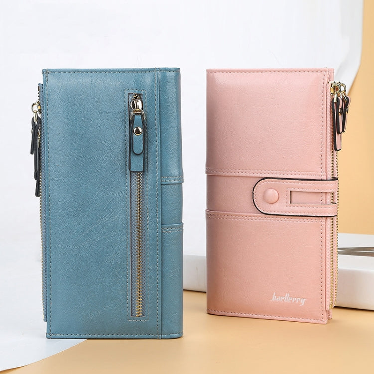 Baellerry  Ladies Long Large Capacity Buckle Zip Clutch Multi-Card Wallet, Baellerry Red, Baellerry Black, Baellerry Brown, Baellerry Dark Green, Baellerry let(Pink, Baellerry Sky Blue
