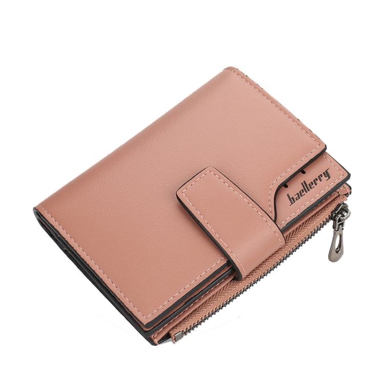 Baellerry N5013 Ladies Cropped Wallet Multi-Card Slot Zipper Buckle Coin Purse, Purple, Navy Blue, Black, Pink, Jujube Red, Gray Green, Grey, Brown, Dark Pink, Light Blue