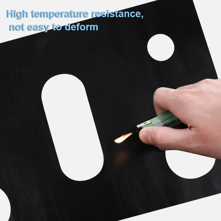 Gas Stove 5-hole Oil-proof Pad Teflon Protective Cover Anti-dirty Pad, 0.2mm, 0.3mm, 0.4mm