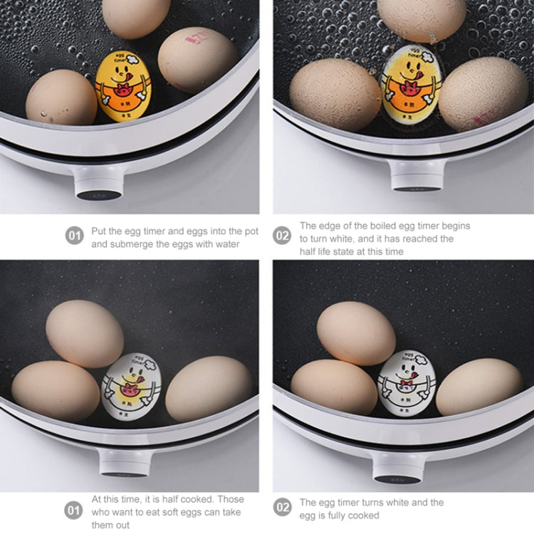 Boiled Egg Timer Reminder Color-changing Cartoon Egg Timer, Specification: Japanese, Yellow Chick, Red Chick, Green Chick, Purple Chick, Orange Chick, Pink Chick, Blue Alphabet, Japanese