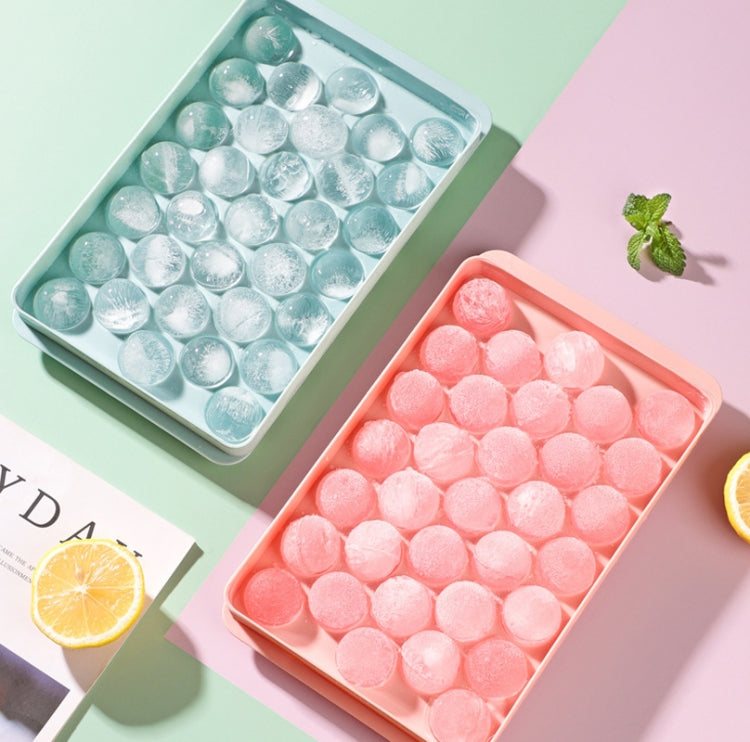33 Grid Round Ice Hockey Mold With Lid Ice Box Small Marble Ice Tray, Random Color Delivery, Large  Blue, Large Pink, Small Blue, Small Pink