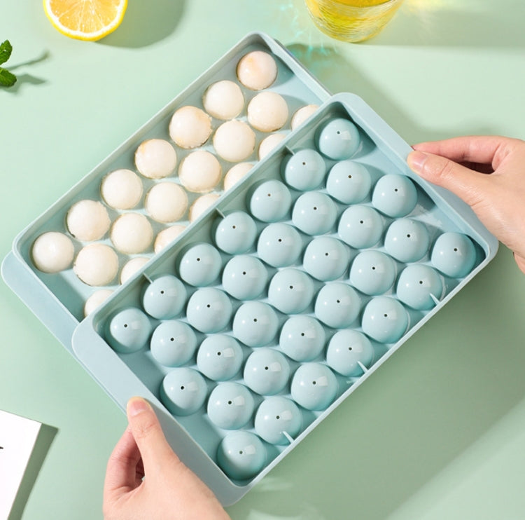 33 Grid Round Ice Hockey Mold With Lid Ice Box Small Marble Ice Tray, Random Color Delivery, Large  Blue, Large Pink, Small Blue, Small Pink