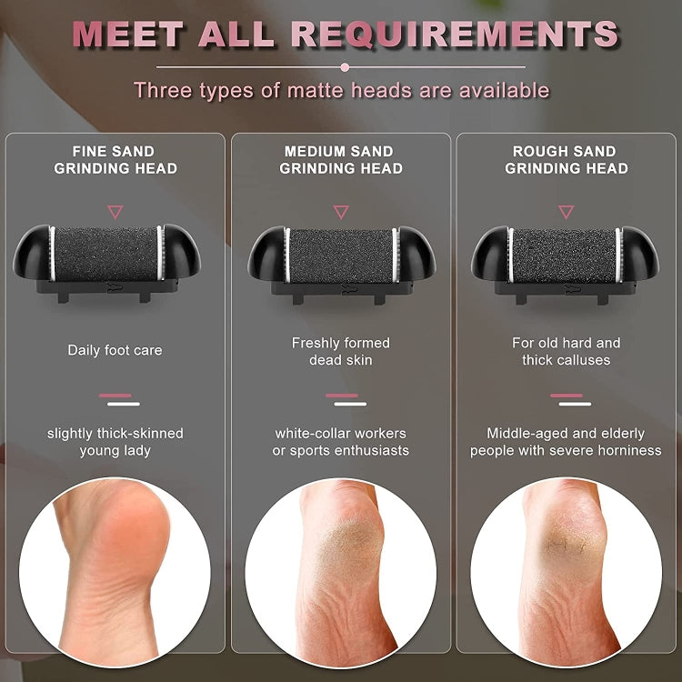 Electric Foot Grinder Digital Display Rechargeable Pedicure Peeling, Black