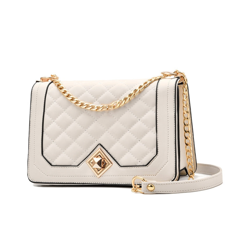 6382 One-shoulder Diagonal Rhombus Chain Bag, 6382 (Black), 6382 (Light Green), 6382 (Pink), 6382 (Dark Red), 6382 (White), 6382 (Khaki), 6382 (Light Grey)