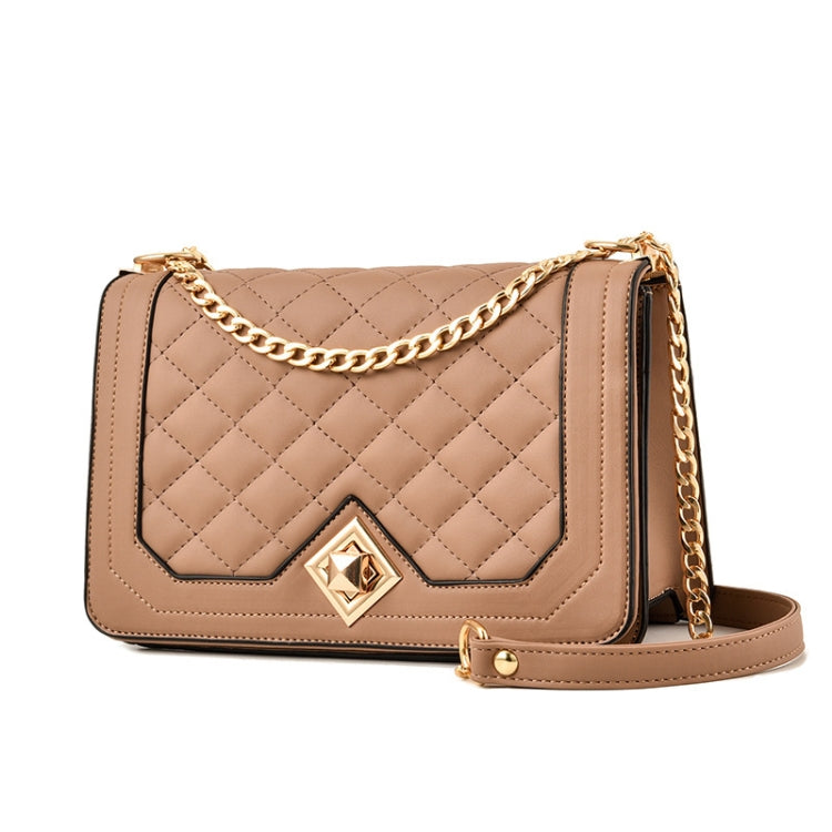 6382 One-shoulder Diagonal Rhombus Chain Bag, 6382 (Black), 6382 (Light Green), 6382 (Pink), 6382 (Dark Red), 6382 (White), 6382 (Khaki), 6382 (Light Grey)