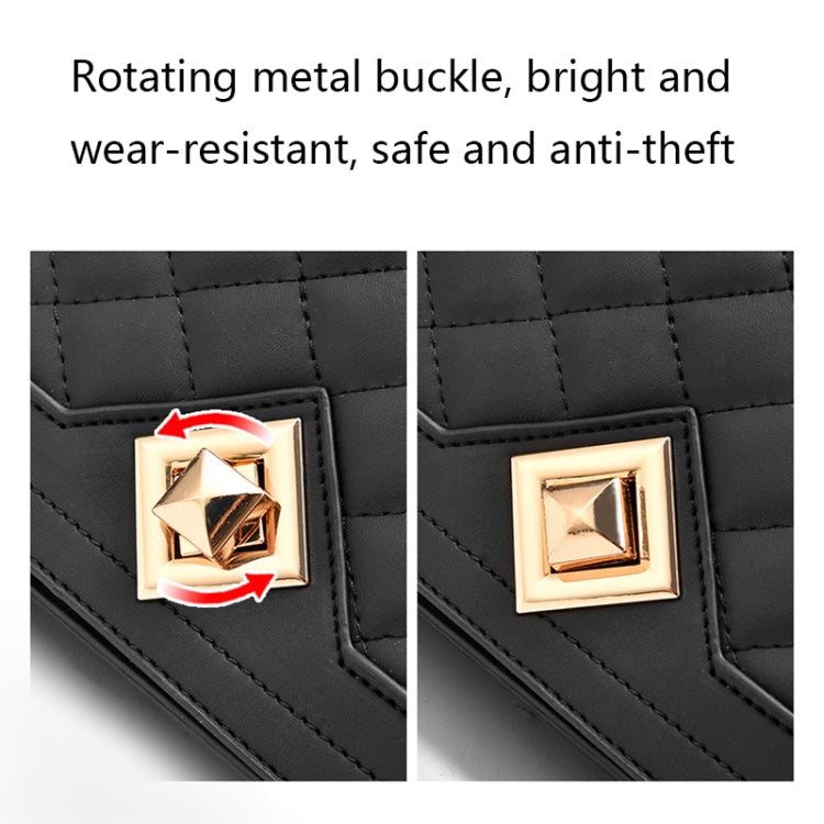 6382 One-shoulder Diagonal Rhombus Chain Bag, 6382 (Black), 6382 (Light Green), 6382 (Pink), 6382 (Dark Red), 6382 (White), 6382 (Khaki), 6382 (Light Grey)