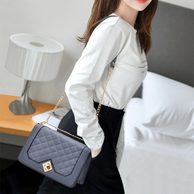 6382 One-shoulder Diagonal Rhombus Chain Bag, 6382 (Black), 6382 (Light Green), 6382 (Pink), 6382 (Dark Red), 6382 (White), 6382 (Khaki), 6382 (Light Grey)