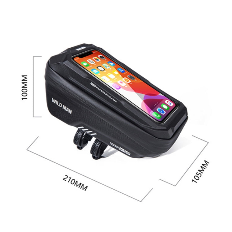 WILD MAN XS2 1L EVA Hard Shell Cycling Rainproof Bicycle Bag, XS2 (Black), XS2 (Black Red)