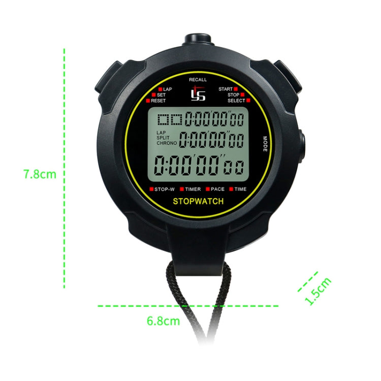 YS Stopwatch Timer Training Fitness Competition Stopwatch, Style:, YS-7100 100 Memories(Black), YS-710 10 Memories(Black), YS-730 30 Memories(Black), YS-760 60 Memories(Black), YS-7120 120 Memories(Black)