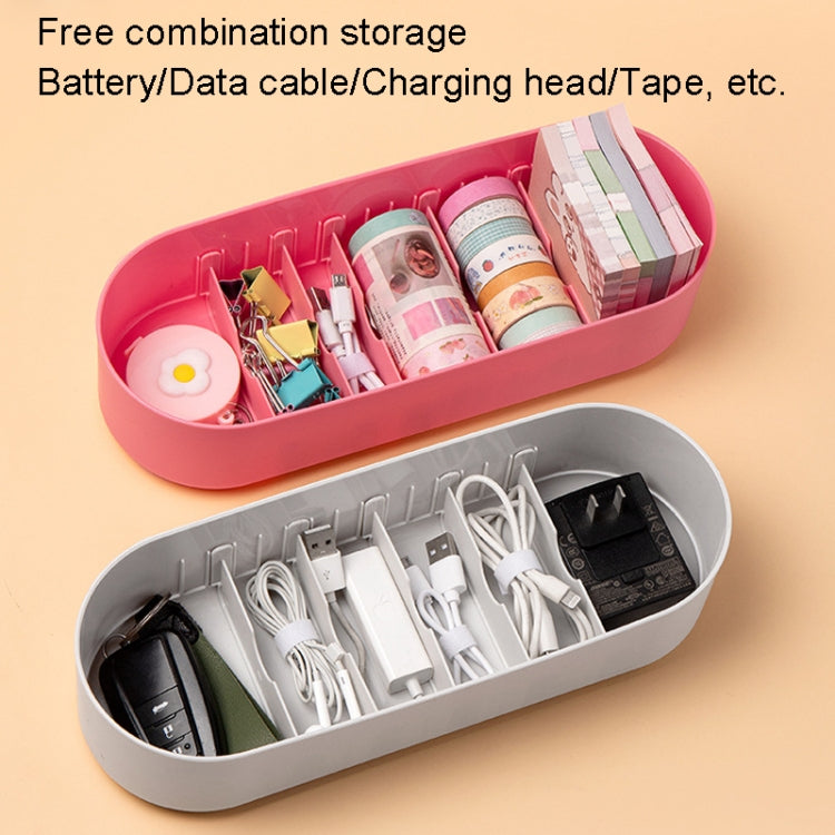 Household Battery Storage Box Data Cable Charger Storage Organizer Box, Pink Single Layer, Blue Single Layer, Yellow Single Layer, Gray White Single Layer, Pink Double Layer, Blue Double Layer, Yellow Double Layer, Gray White Double Layer, Pink 3 Layer...