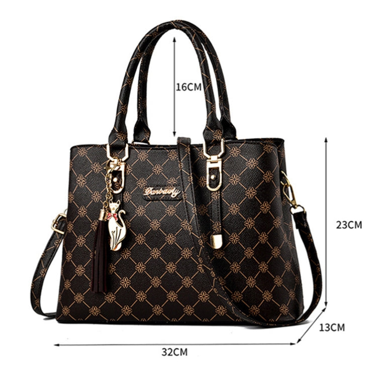 422 Large Capacity Printing Handbag, Deep Coffee Deep Coffee Print, Bronze Deep Coffee Print, Dark Red Deep Coffee Print, Bronze Rice White Print, Rice White Rice White Print