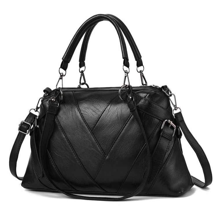 TFZ 250 Geometric Colorblock Soft Leather Handbag, Red Wine, Green, Black, Dark Gray, Black White, Rubber Pink