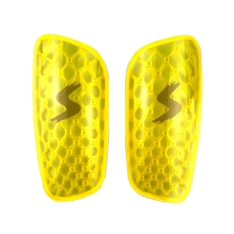 TPR Honeycomb Transparent Leg Protection Plug Board Football Protection Gear, TPR Fluorescent Green S, TPR Fluorescent Green L, TPR Yellow S, TPR Yellow L, TPR Orange S, TPR Orange L, TPR Blue S, TPR Blue L