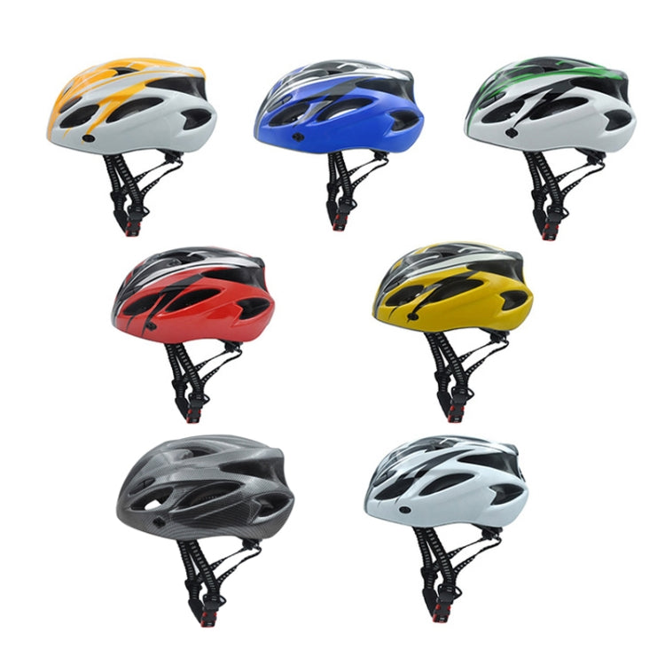 Unisex Cycling Bike One-piece Helmet, Fiber Black, White Orange, Blue Black, Yellow Black, Red Black, White Black, White Black Green