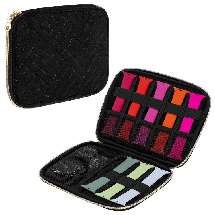 Velvet Watch Strap Watch Accessories Storage Bag, Blue S, Black S, Pink S, Blue M, Black M, Pink M, Blue L, Black L, Pink L