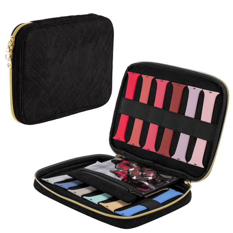 Velvet Watch Strap Watch Accessories Storage Bag, Blue S, Black S, Pink S, Blue M, Black M, Pink M, Blue L, Black L, Pink L