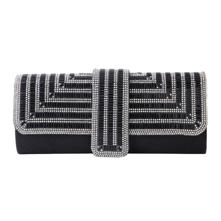 Ladies Evening Bag Shoulder Bag Hand Messenger Bag, Silver, Black