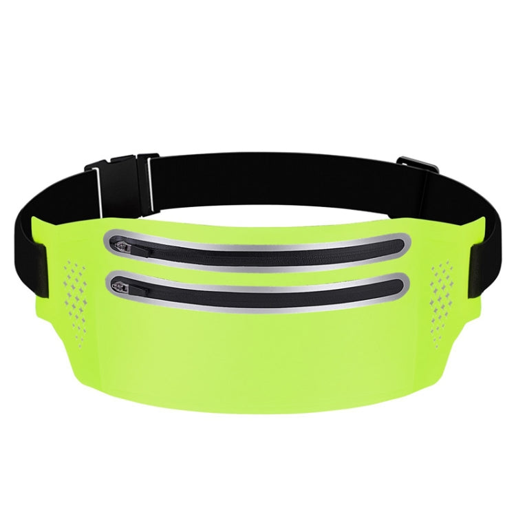 Outdoor Double Zipper Sports Waterproof Lycra Body Slim Waist Bag, Black, Mint Blue, Grey, Rose Red, Green