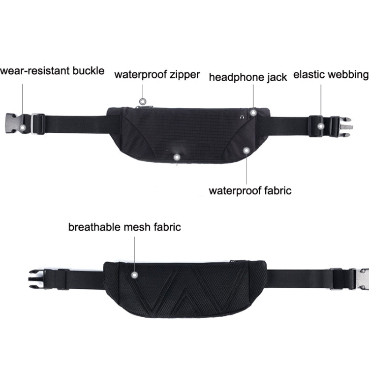 Outdoor Sports Running Ultra-light Large-capacity Close-fitting Phone Waist Bag, Yellow, Black, Blue, Grey, Silver