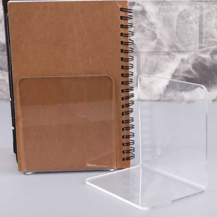 2 PCS Acrylic Transparent Bookstand L-shaped Bookends Bookshelf, L-shaped Bookends