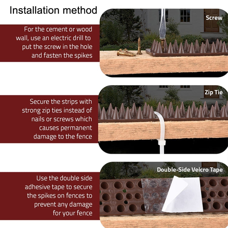Plastic Bird Repellent Thorns Fence Anti-climb Nails, Green, Grass Green, Transparent, Grey, Brown, Black, White, Brick Red