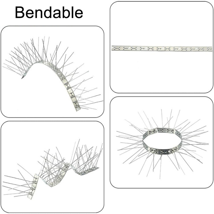 Stainless Steel Bird Repellent Thorn Anti-cat Thorn Bird Device, 10 Sets 25cm Long