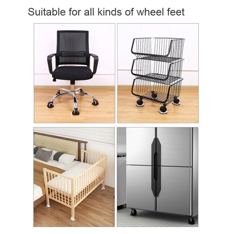 5 PCS Computer Seat Pulley Holder Chair Roller Non-slip Pad, Square Bean-colored Felt Bottom, Square Brown Felt Bottom, Round Bean Color Plastic Bottom, Round Black Plastic Bottom
