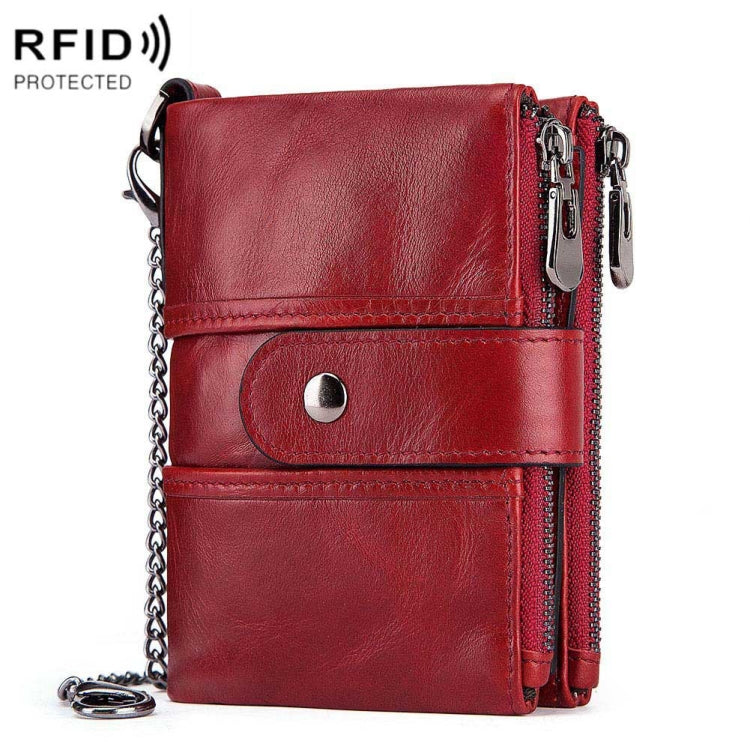 BP804 RFID Anti-Theft Wallet Multi-Function Buckle Zipper Retro Leisure Coin Purse, BP804 Red, BP804 Khaki, BP804 Blue, BP804 Black, BP804 Brown