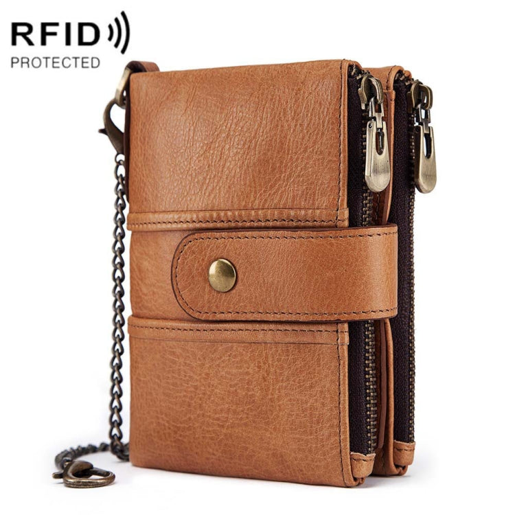 BP804 RFID Anti-Theft Wallet Multi-Function Buckle Zipper Retro Leisure Coin Purse, BP804 Red, BP804 Khaki, BP804 Blue, BP804 Black, BP804 Brown