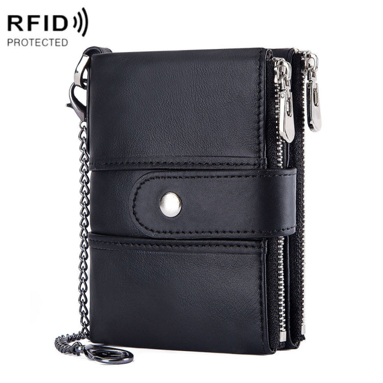 BP804 RFID Anti-Theft Wallet Multi-Function Buckle Zipper Retro Leisure Coin Purse, BP804 Red, BP804 Khaki, BP804 Blue, BP804 Black, BP804 Brown