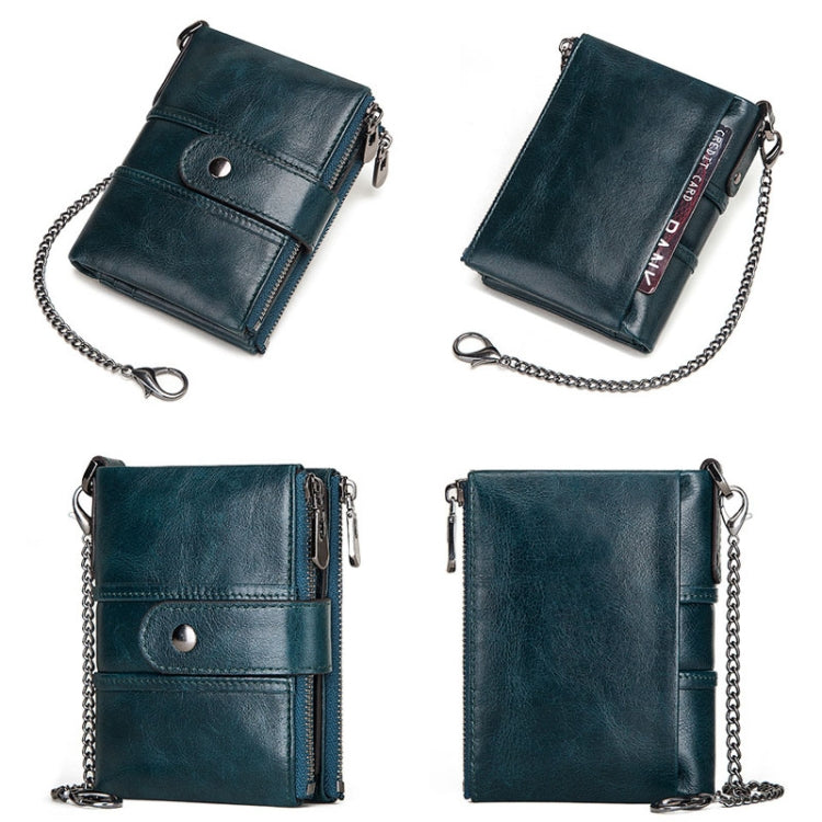 BP804 RFID Anti-Theft Wallet Multi-Function Buckle Zipper Retro Leisure Coin Purse, BP804 Red, BP804 Khaki, BP804 Blue, BP804 Black, BP804 Brown